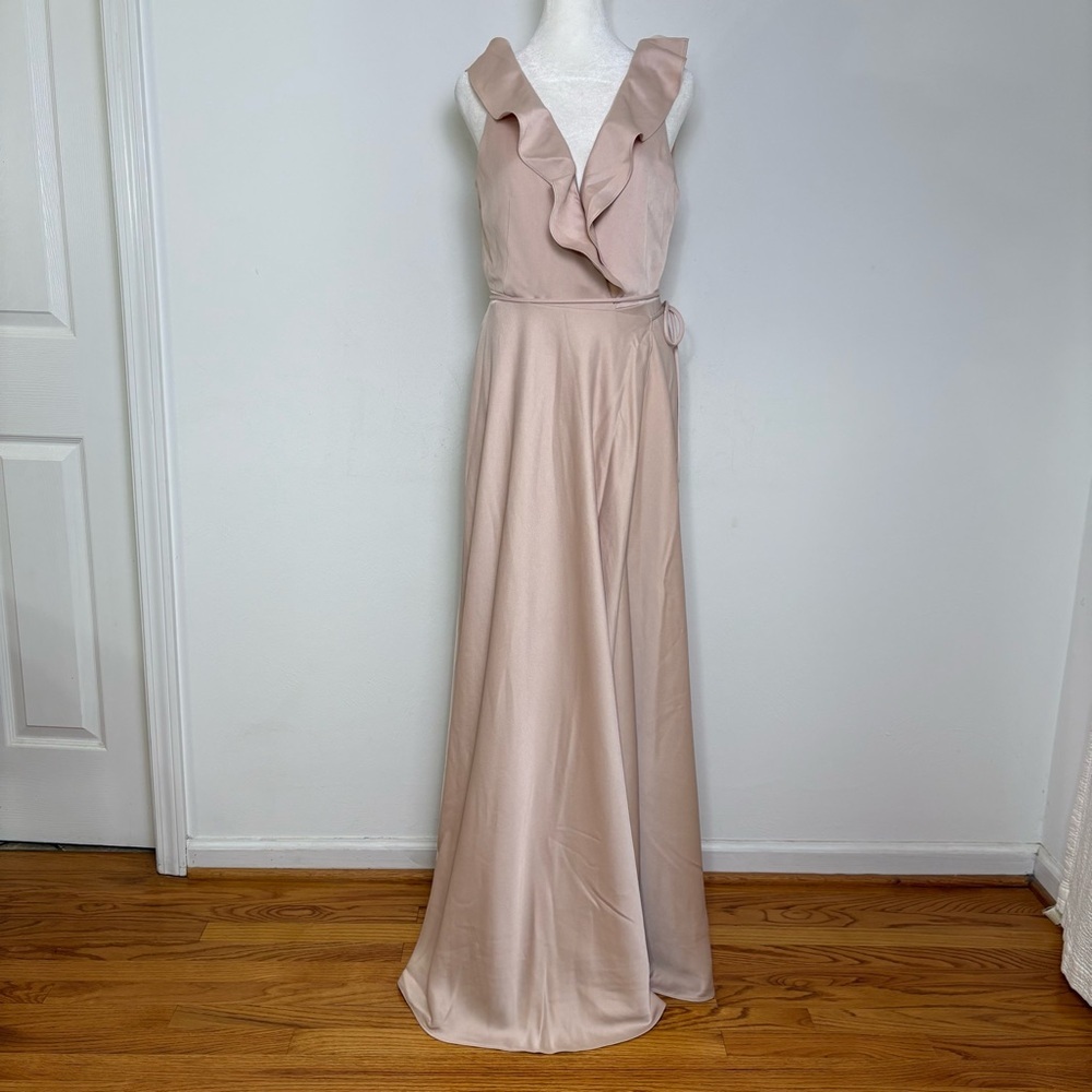 NWT BHLDN Sachin & Babi Tansy Satin Charmeuse Maxi Dress Pink Nude Blush Size 6 - Picture 15 of 16